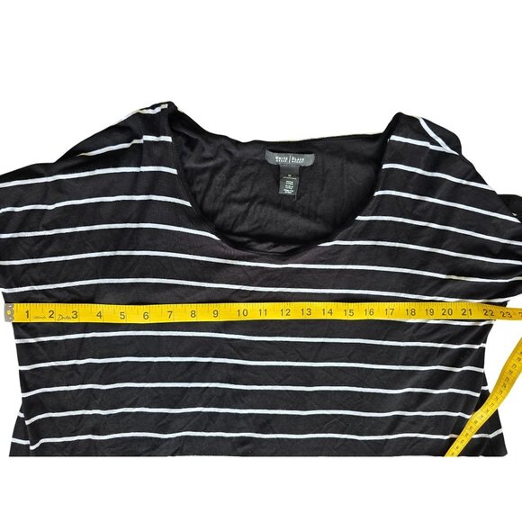 White House Black Market Womens Striped 3/4 Sleeve Black & White Tunic Top M - Picture 7 of 7